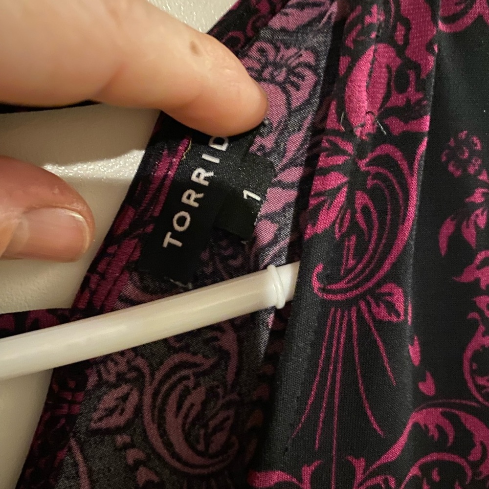 Torrid Black and Purple 3/4 Sleeve Dress - Picture 3 of 5